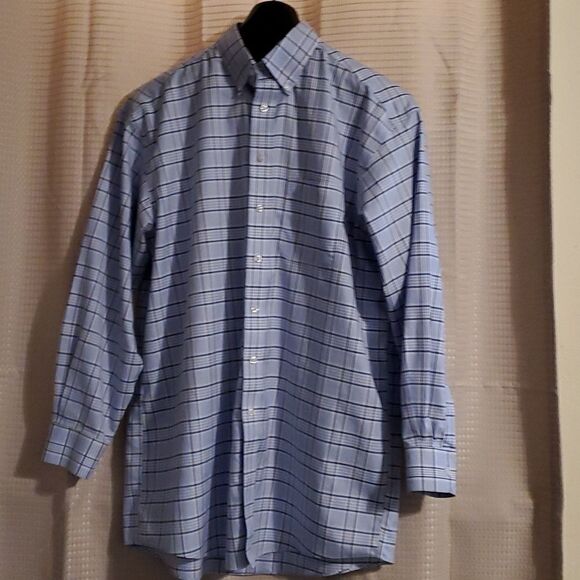 Roundtree & Yorke men's blue long sleeve shirt 16 1/2 - Picture 1 of 7